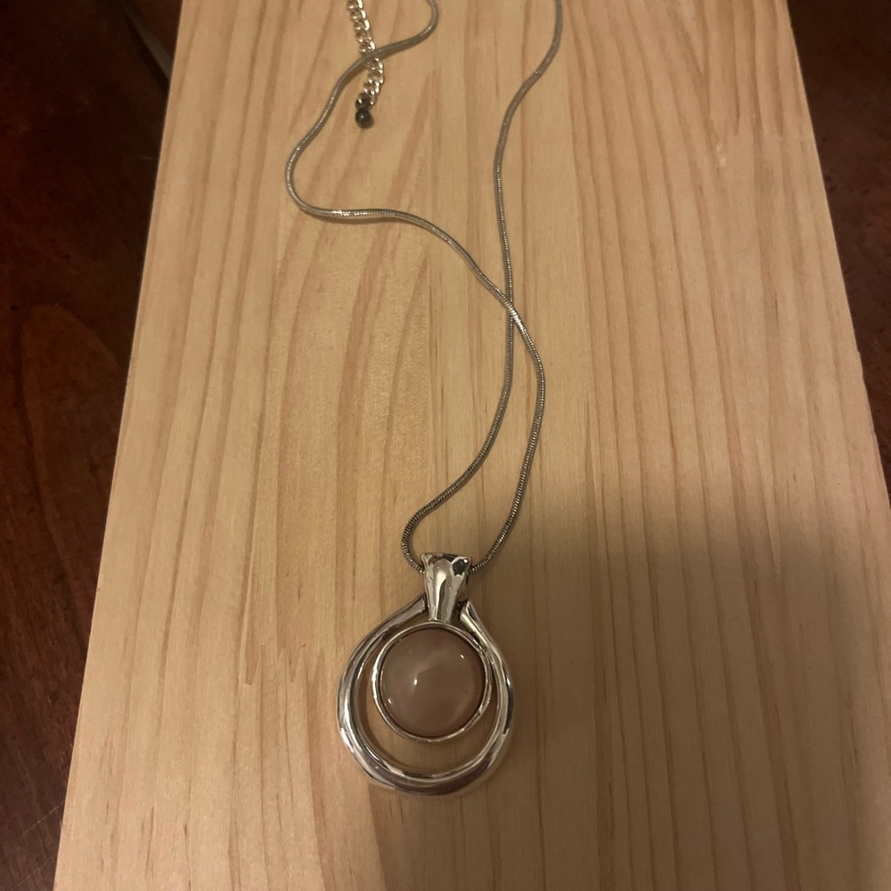Vintage Kenneth Cole Silver and pink Pendant Necklace